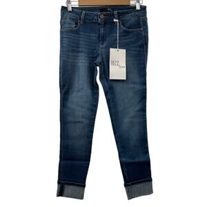 1822 Denim Vintage Denim Ankle Skinny Rolled Hem Jeans in Eri Wash Sz 8/29‎ NEW